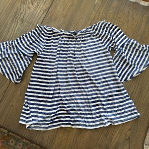 Lane Bryant off the shoulder striped blouse, size 16.